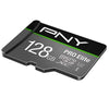 PNY Pro Elite 128GB MicroSD Memory Card V3 U3 rated  laying flat
