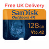 SanDisk Outdoors 4K 128GB MicroSD Memory Card