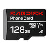 SanDisk Phone Card 128GB MicroSD Memory Card 200MB/s SDSQUBQ-128G-GN6QN front view