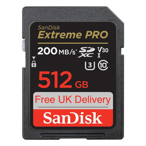 Free Delivery SanDisk Extreme Pro 512GB SD Memory Card SDXC 200Mb/s SDSDXDD-512G-GN4IN