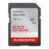 SanDisk Ultra GO 512GB SDXC 190mb/s SD Memory Card SDSDUGN-512G-GN6IN front view