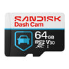 SanDisk Dash Cam 64GB MicroSD Memory Card 100MB/s SDSQQNR-064G-GU6SN front view