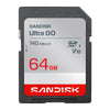 SanDisk Ultra GO 64GB SDXC 140mb/s SD Memory Card SDSDUGN-064G-GN6IN front view