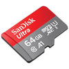 SanDisk Ultra 64GB MicroSD 120Mb/s Memory Card SDSQUA4-064G-GN6MA Angled
