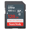 Free Delivery SanDisk Ultra 128GB SD Memory Card SDXC 100Mb/s SDSDUNR-128G-GN3IN