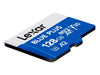 Lexar Blue Plus microSD card on a white background