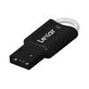 32GB LexarJumpDrive V40 black USB flash drive with a white keyring, shown on a plain white background.