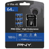 PNY PRO Elite High Endurance 64GB MicroSD Memory Card Triple Pack