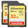 SanDisk Extreme Plus 32GB SD Memory Card SDHC 90Mb/s 2-Pack