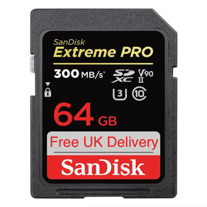 Free Delivery SanDisk Extreme Pro UHS-II 64GB SD Memory Card SDHC 300Mb/s SDSDXDK-064G-GN4IN