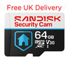 SanDisk Security Cam 64GB MicroSD Memory Card 100MB/s SDSQSNR-064G-GN6IN free UK delivery