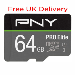 PNY Pro Elite 64GB MicroSD Memory Card V3 U3 rated Free delivery