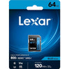 Lexar High Performance 800x 64GB SD Memory Card LSD0800064G retail pack