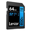 Lexar High Performance 800x 64GB SD Memory Card LSD0800064G angled