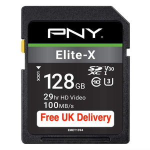 PNY Elite-X 128GB SDXC Memory Card free delivery