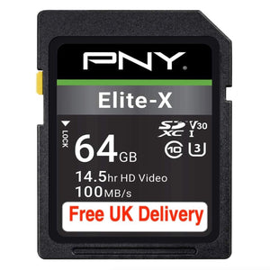 PNY Elite-X  64GB SDXC Memory Card Free delivery