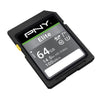 PNY Elite 64GB SDXC Memory Card angled