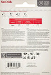 Back of Retail Pack SanDisk ImageMate 128GB MicroSD Memory Card Ultra