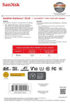 Back Of Retail Pack SanDisk Outdoors Plus 32GB MicroSD Memory Card Ultra
