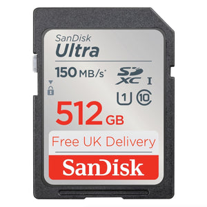 Free Delivery SanDisk Ultra 512GB SDXC Memory Card SDSDUNC-512G-GN6IN