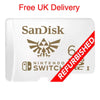 A SanDisk Nintendo Switch 64GB Class 1 SD card shown on a white background with red text reading 'Free UK Delivery' at the top and a red diagonal banner reading 'REFURBISHED'.
