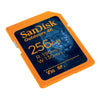 SanDisk Outdoors 4K 256GB SD Memory Card SDXC 190Mb/s SDSDXWV-256G-GN6VN angled