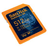 SanDisk Outdoors 4K 512GB SD Memory Card SDXC 190Mb/s SDSDXWV-512G-GN6VN angled