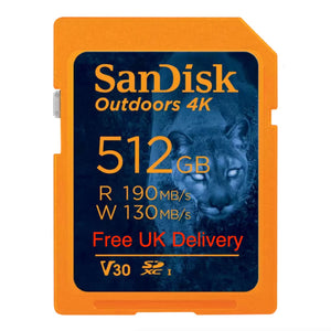 SanDisk Outdoors 4K 512GB SD Memory Card SDXC 190Mb/s SDSDXWV-512G-GN6VN free delivery