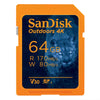 SanDisk Outdoors 4K 64GB SD Memory Card SDXC 170Mb/s SDSDXW2-064G-GN6VN