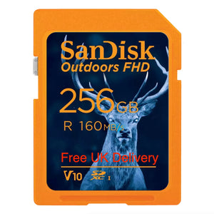SanDisk Outdoors FHD 256GB SD Memory Card SDXC 160Mb/s SDSDUWL-256G-GN6VN free delivery