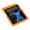 SanDisk Outdoors FHD 64GB SD Memory Card SDXC 100Mb/s SDSDUNR-064G-GN6VN angled