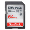 SanDisk Ultra PLUS 64GB SD Memory Card SDXC 130Mb/s