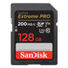 New Model SanDisk Extreme Pro 128GB SD Memory Card SDXC 200Mb/s SDSDXXD-128G-GN4IN Front