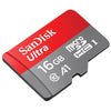 SanDisk Ultra 16GB MicroSD Memory Card angled SDSQUAR-016G-GN6MN