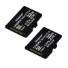 Kingston Canvas Select Plus 32GB x2 MicroSD Memory Card Twin Pack SDCS2/32GB-2P1A angled