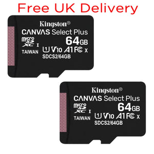 Kingston Canvas Select Plus 2x 64GB MicroSD Memory Card SDCS2/64GB-2P1A free delivery