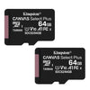 Kingston Canvas Select Plus 2x 64GB MicroSD Memory Card SDCS2/64GB-2P1A