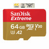 SanDisk Extreme 64GB MicroSD Memory Card for Action Camera and Drone SDSQXA2-064G-GN6AA