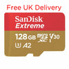 Free Delivery 128GB SanDisk Extreme microSD Memory Card SDSQXA1-128G-GN6MA  Edit alt text
