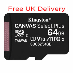 Free Delivery Kingston Canvas Select Plus 64GB MicroSD Memory Card SDCS2/64GB 