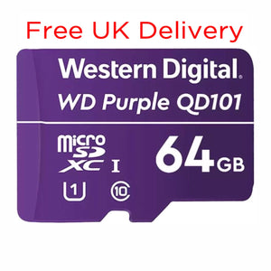Free Delivery 64GB Western Digital Purple microSD Memory Card