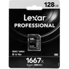 Lexar Professional 1667x 128GB UHS-II SD Memory Card LSD128GCB1667 retail pack