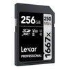 Lexar Professional 1667x 256GB UHS-II SD Memory Card LSD256GCB1667 angled