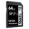 Lexar Professional 1667x 64GB UHS-II SD Memory Card LSD64GCB1667 angled