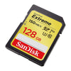 SanDisk Extreme 128GB SDXC Memory Card SDSDXV5-128G-GNCIN angled right