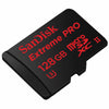 SanDisk Extreme Pro 128GB UHS-II MicroSD Memory Card angled