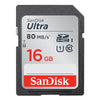 SanDisk Ultra 16GB SDHC 80mb/s SD Memory Card SDSDUNC-016G-GN6IN